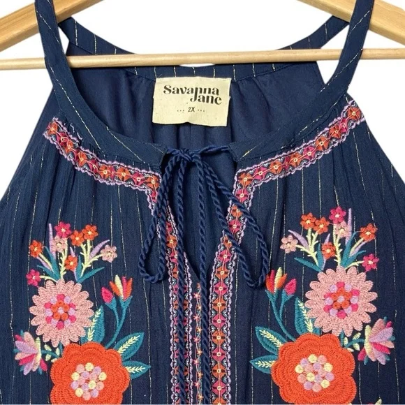 Savannah Jane embroidered sleeveless dress - Picture 3 of 6